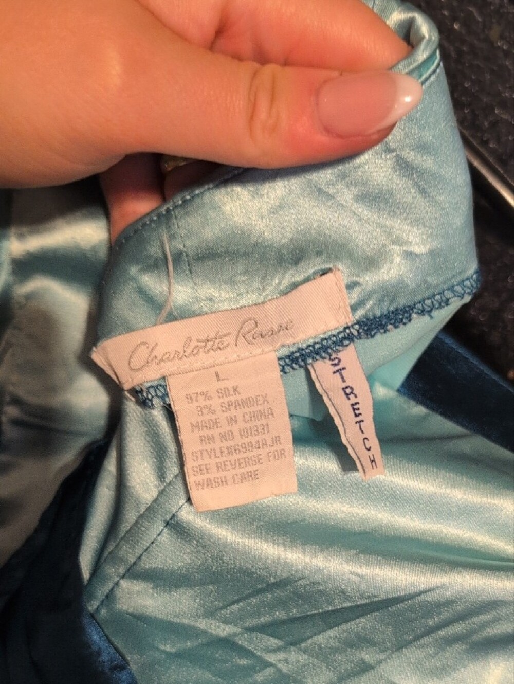 Charlotte Russe Satin Bustier Top in Teal Blue - Picture 2 of 3